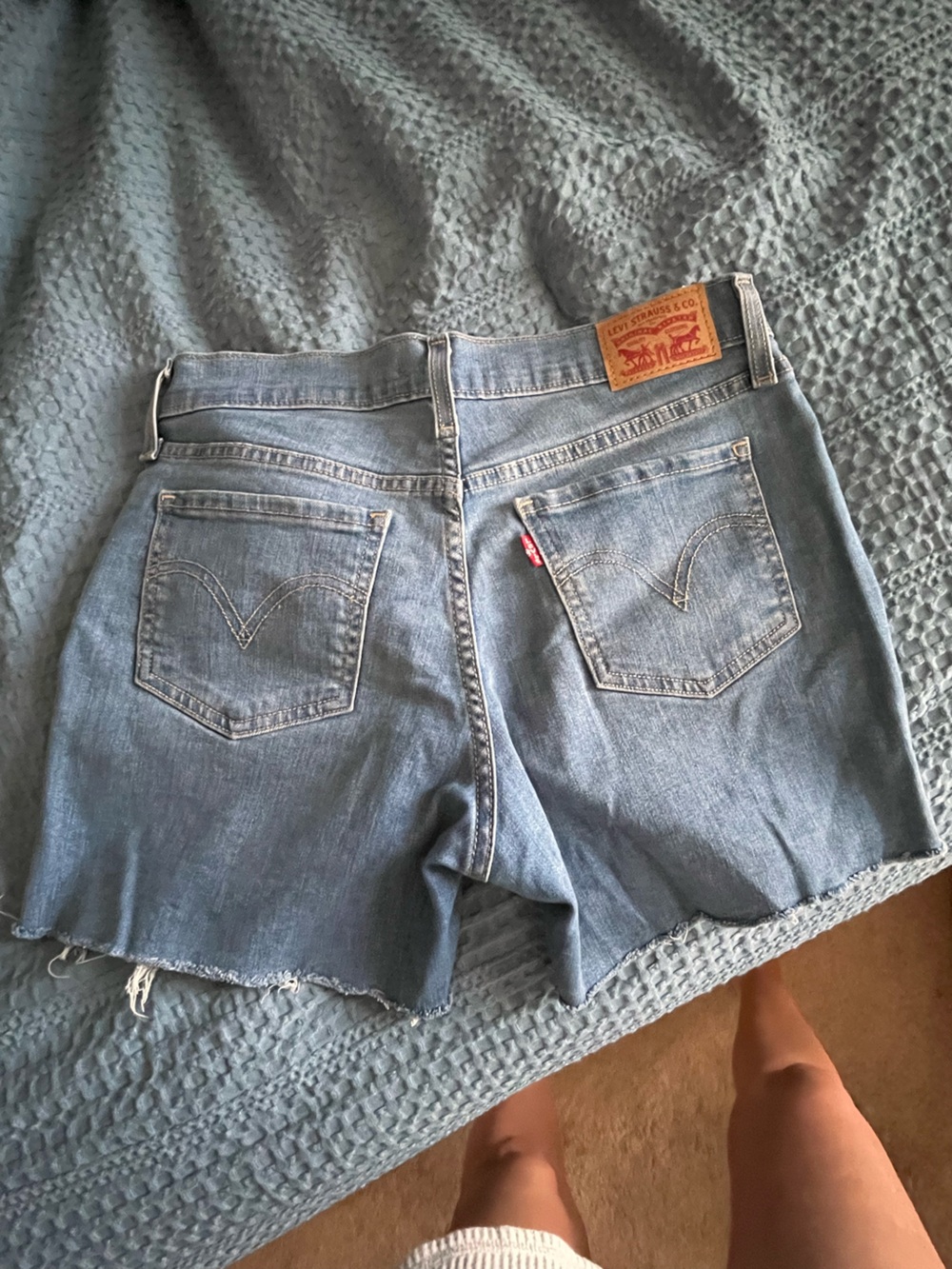 Levi's Medium Blue Denim Mid-Length Shorts